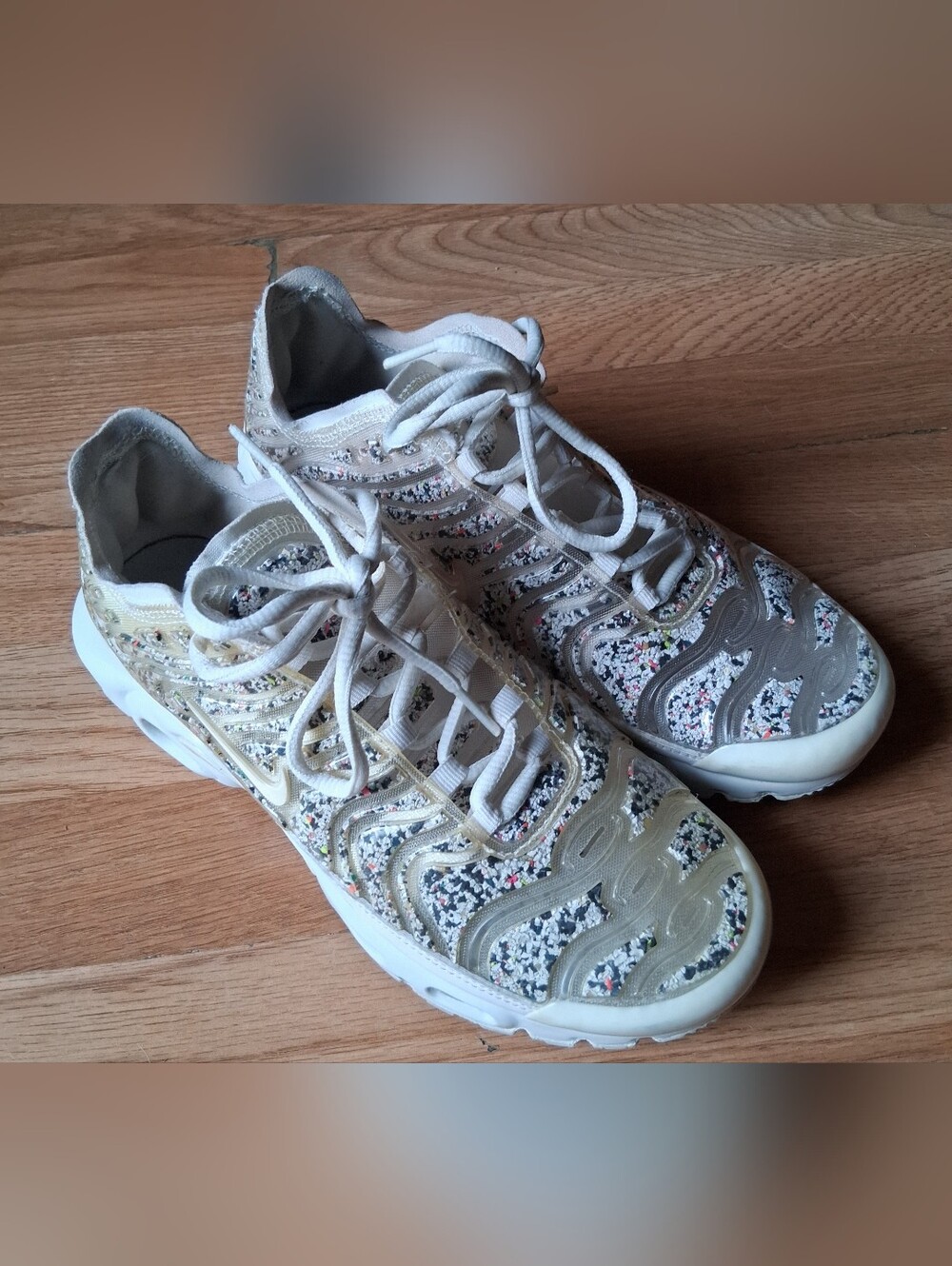 Nike White and Beige Athletic Sneakers